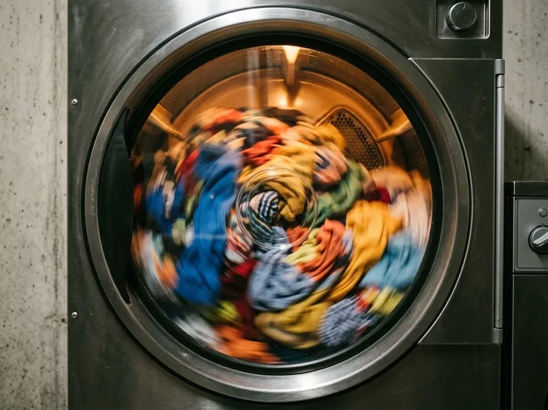 Roupa a rodar no secador
